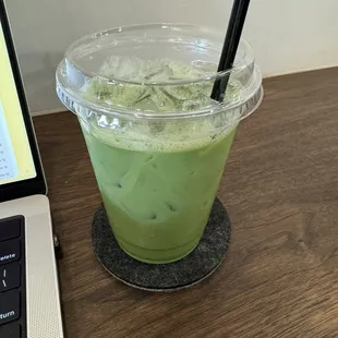 Iced Honey Matcha Latte