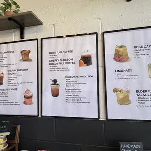Seasonal drinks menu, just seemed like marketing gimmick- the actual drinks don't match up.