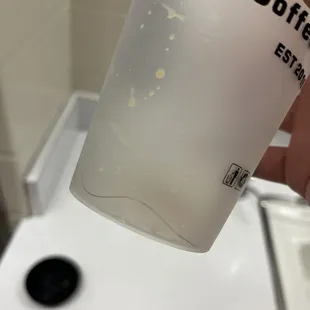 a hand holding a cup of coffee