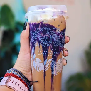 Coffeeholic Dream with Ube Drizzle (vietnamese coffee, salted cheese foam with ube drizzle)