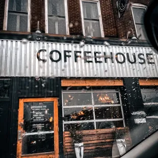 through a car window