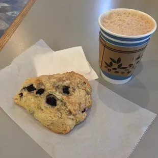 Blueberry Scone &amp; Chai Latte