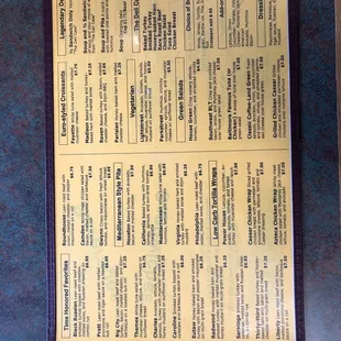 Other side of menu
