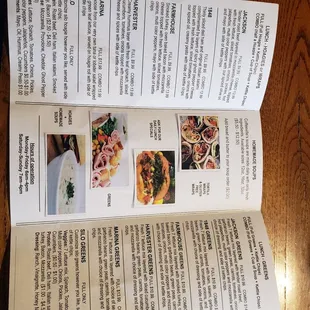 a menu for a restaurant