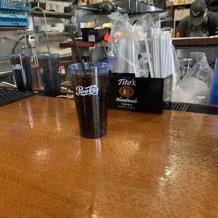 Bar settings and my Pepsi drink