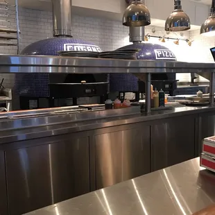 the kitchen of a restaurant