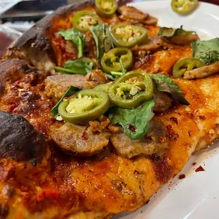Double Slice Jalapeño and Spicy Sausage Pizza