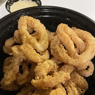 Fried Calamari with Alfredo sauce