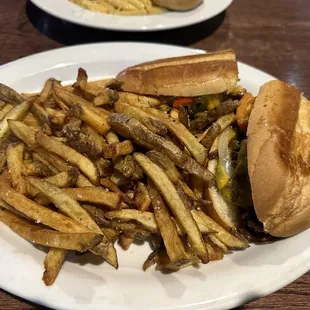 Philly cheesesteak with fries