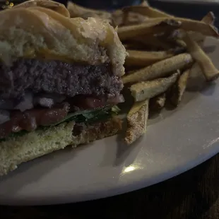 $10 burger Monday with fries!