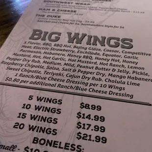 menu