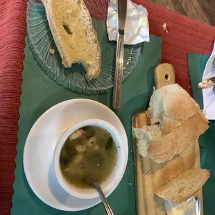 Bread and soup of the day