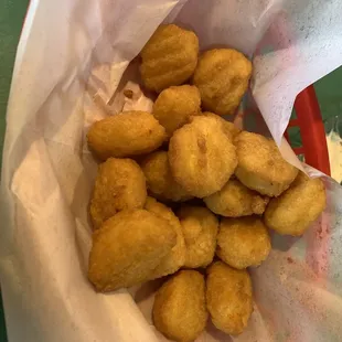 Corn nuggets.