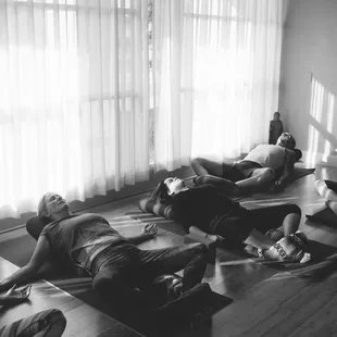 Restorative Yoga class at COIL Yoga in the Solar room