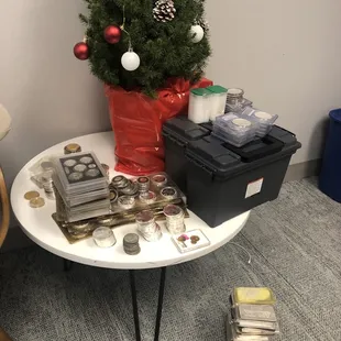 Gold and silver coins/bars.