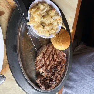 Ribeye, best steak we ever had, you can smell it in the parking lot!