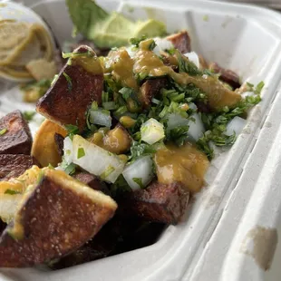 Potato taco with egg and no tomato