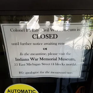 sign at old location on Monument Circle