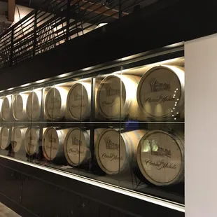 a wall of barrels