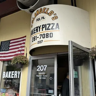 the entrance to the restaurant