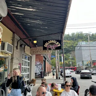 outside