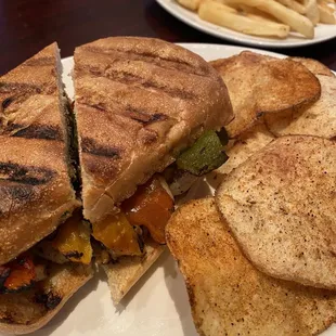 Shrimp and veggies panini