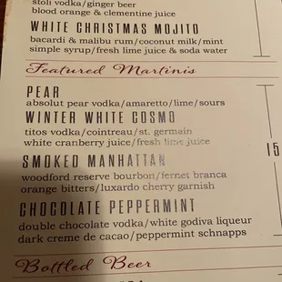 Some of their holiday cocktails!