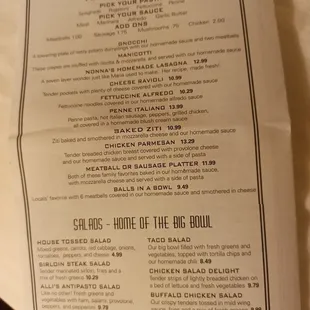 menu