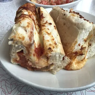 pepperoni bun with everything