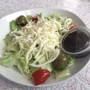 small garden salad with house balsamic vinaigrette dressing
