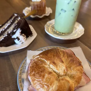 Ham and Cheese Croissant Breakfast Sandwich