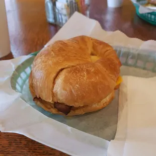 Bacon, egg and cheese croissant