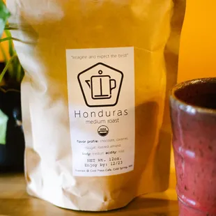 Retail coffee available upon request, ground or whole bean, and chances are it was just roasted in-house only a few days ago!