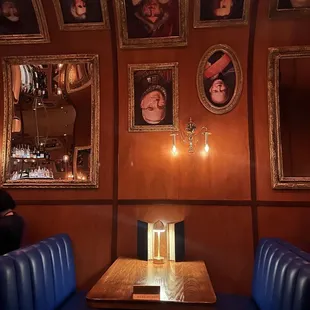 a table with a candle on it