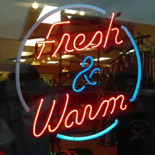 Neon sign in the window.
