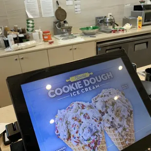 an ice cream cone display