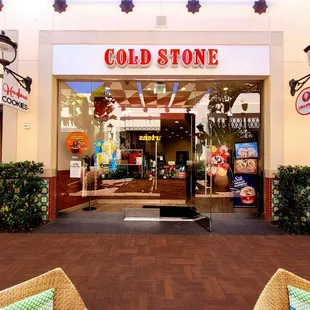 the entrance to the store