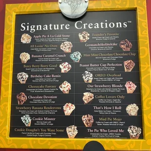 Signature selections.