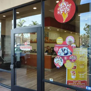 the entrance to the store