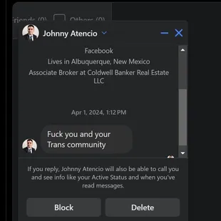 Agent spewing hatred