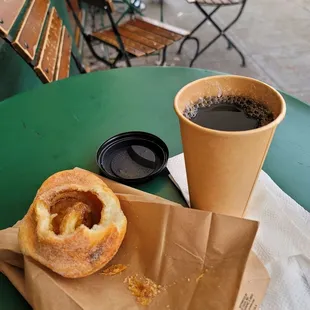 Enjoying a morning bun and Timor coffee on 2/12/24 at Cole Coffee.