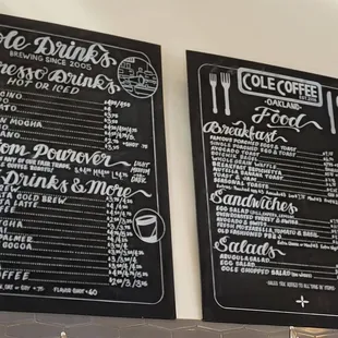 Menu as of March 2024