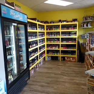 Huge section of old style glad bottle sodas.  Even Vernor's for all those ginger ale lovers from Michigan!!