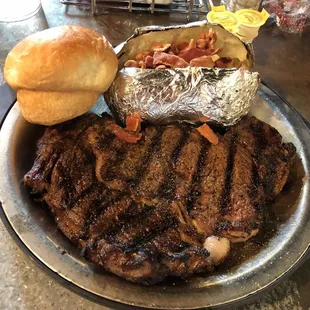 steak and bread
