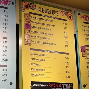 &quot;All-day Eats&quot; menu