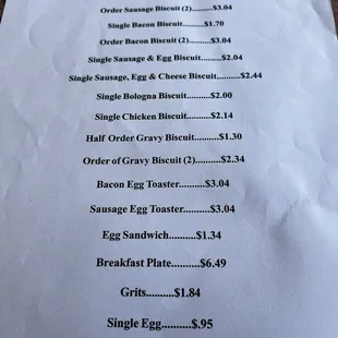 menu
