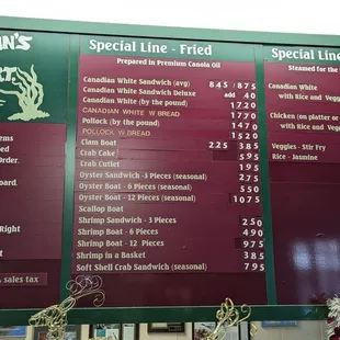 Menu board