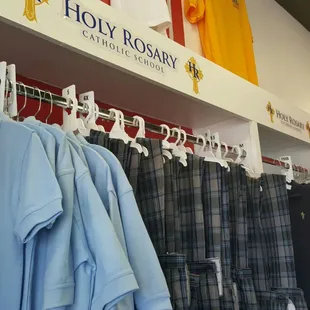 We supply school uniforms for Holy Rosary. Polos, jumpers, polo dresses