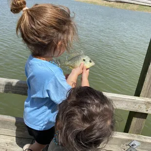 Our grandkids first time to catch a fish. They were soooo excited.