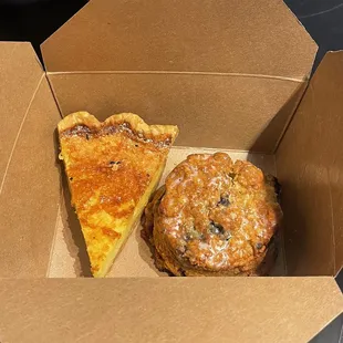 Buttermilk pie and a  blueberry scone